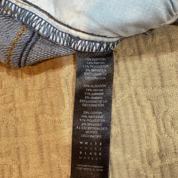 Share  WHBM Straight Crop Jeans Size 2 Denim Floral Embroidered Cropped Raw Edge - Picture 6 of 8